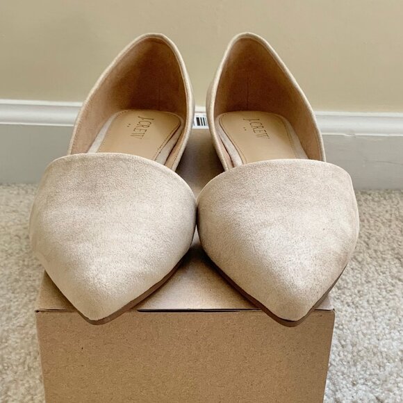 New J. Crew Factory Sueded Zoe D'Orsay Flats, Tan, Women's Size 8 - Picture 11 of 15